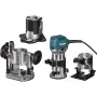 Makita RT0702CX3J Kantenfräse 710W 8mm Spannzange mit 3 Basen MAKPAC Koffer