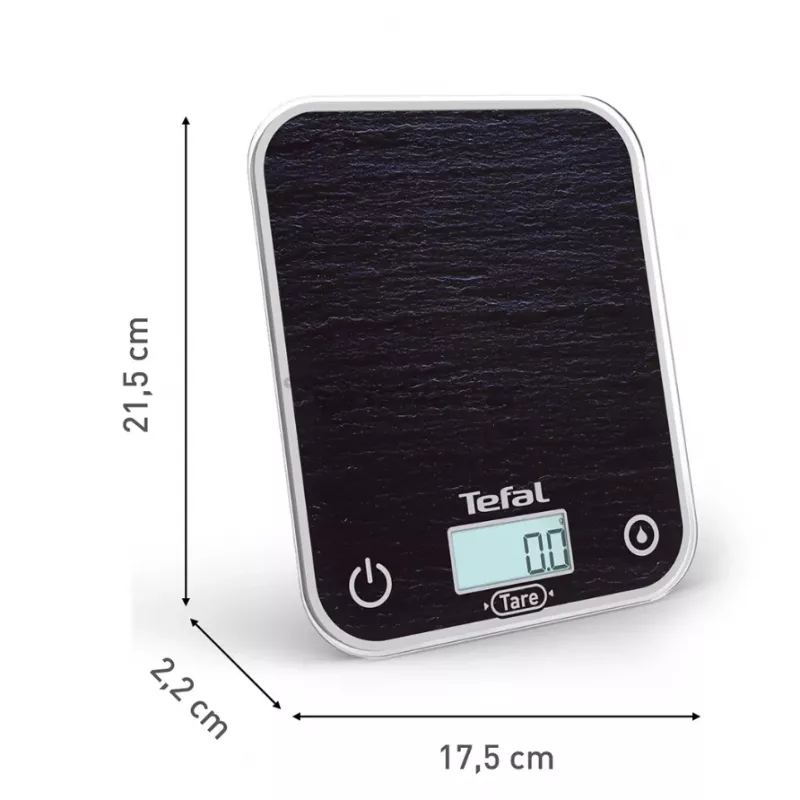 TEFAL Küchenwaage BC50D2V0 Optiss - Digital LCD, 5 kg Kapazität, Schwarz
