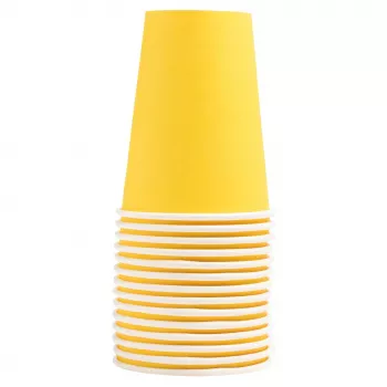 PROnappe 15 Pappbecher 200 ml, Gelb (89119I)