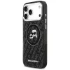KARL LAGERFELD IML Glitter Karl & Choupette Heads Logo MagSafe Case für iPhone 17 Pro Max, Schwarz