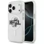 Karl Lagerfeld IML Glitter Karl & Choupette Sketch Logo MagSafe Case für iPhone 17 Pro, Transparent