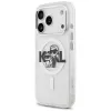 Karl Lagerfeld IML Glitter Karl & Choupette Sketch Logo MagSafe Case für iPhone 17 Pro, Transparent