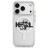Karl Lagerfeld IML Glitter Karl & Choupette Sketch Logo MagSafe Case für iPhone 17 Pro, Transparent