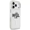 Karl Lagerfeld IML Glitter Karl & Choupette Sketch Logo MagSafe Case für iPhone 17 Pro, Transparent