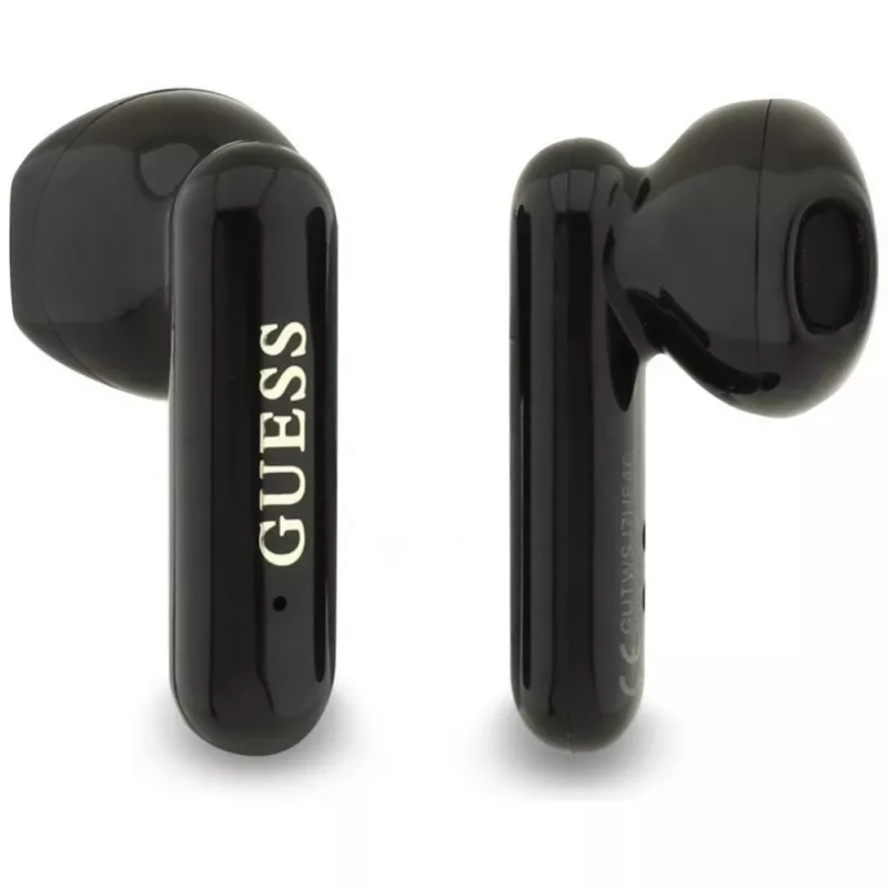 Guess 4G Metal Logo True Wireless Stereo Bluetooth-Ohrhörer mit Ladeetui (Schwarz)