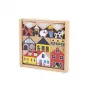 Janod Holzbausteine & Figuren-Set 34-teilig Dorf Kreuzung 2+