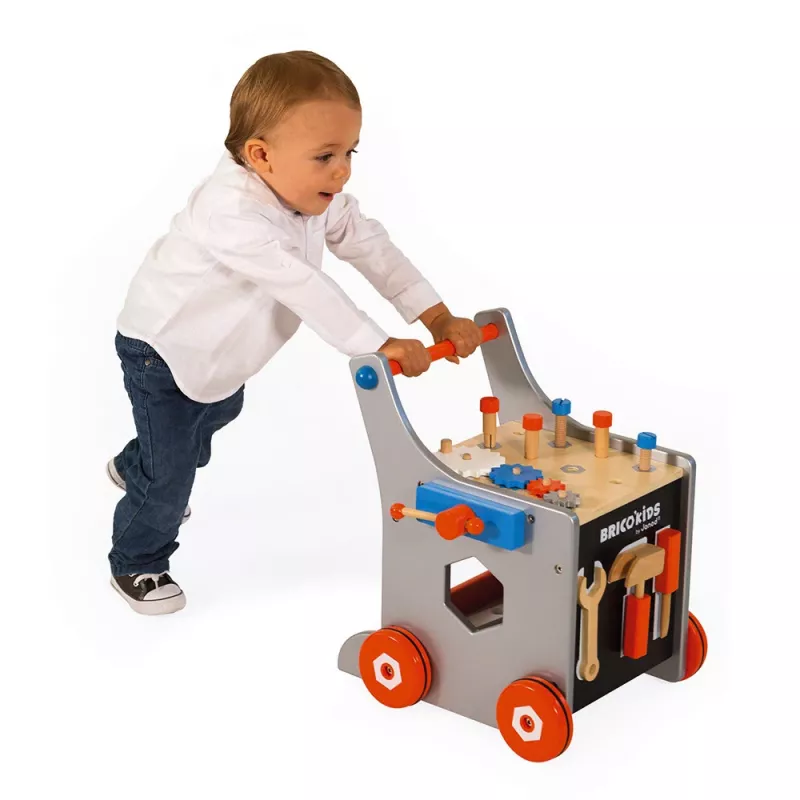 Janod Brico magnetischer Werkbankwagen mit Werkzeugen