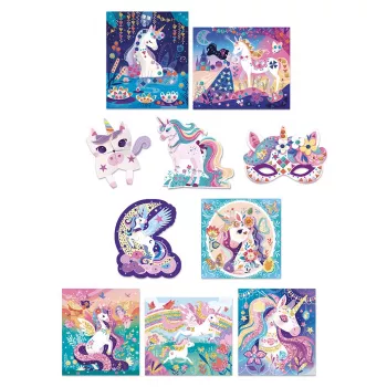 Janod Kreativ-Bastelset 10 Einhorn-Dekorationen 5+