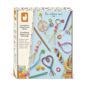 Janod Kreativ-Bastelset Scoubidou Filofun Ornamente 7+