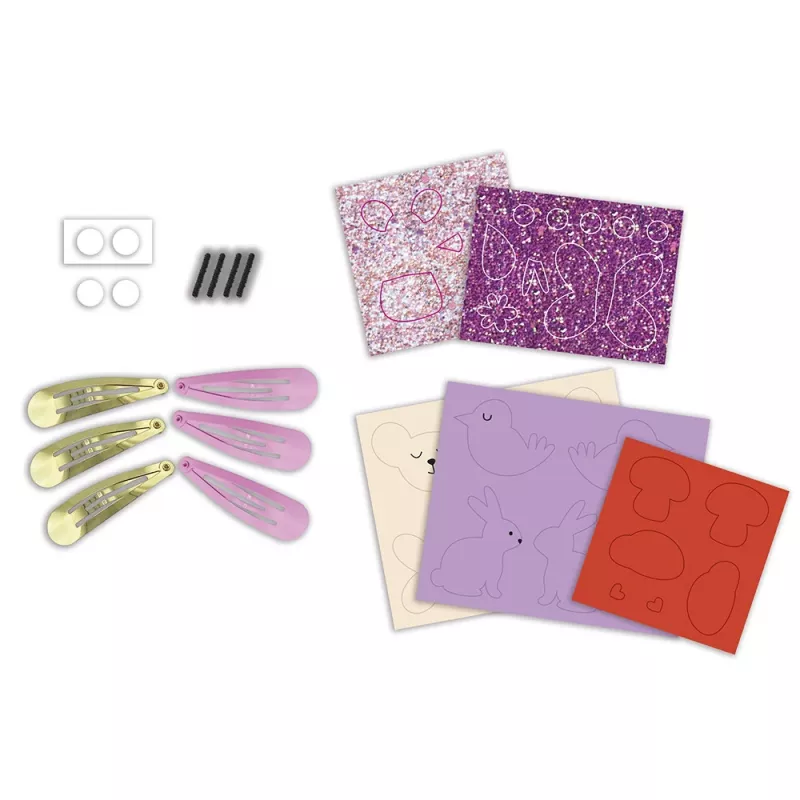 Janod Kreativ-Bastelset Glitzer-Haarspangen Garten 5+ J09179