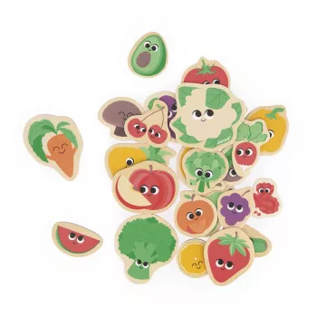 Janod Obst- und Gemüse-Magnete, 24-teiliges Set