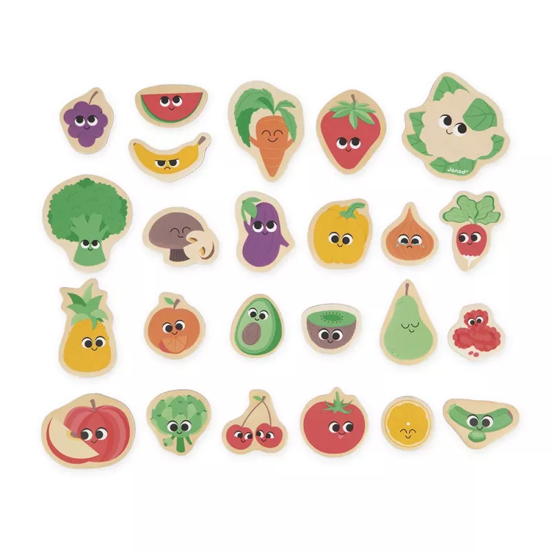 Janod Obst- und Gemüse-Magnete, 24-teiliges Set