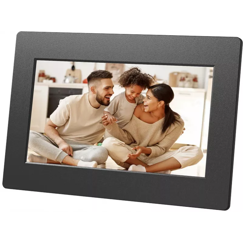 AGFAPHOTO APF700 Wi-Fi 7-Zoll Digitaler Bilderrahmen mit 32 GB Speicher, IPS-LCD-Touchscreen, Bewegungssensor, Auto-Rotation, Schwarz