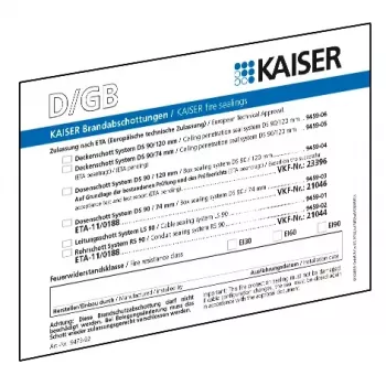 Kaiser Elektro Schott Identifikationsschild-Set DE/GB/FR/IT 9473-91