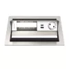 Kindermann CP Standard² VA 4f. Tischanschlussfeld mit 1x Schuko-Steckdose, 1x USB-A-Ladeanschluss, VGA, Audio, Schwarz