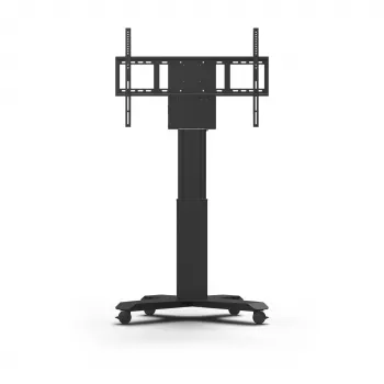 Kindermann DisplayLift² Mobile X-Fuss elektrischer motorisierter TV-Wagen für 42-98 Zoll Displays, 150 kg Traglast, Schwarz/Silber