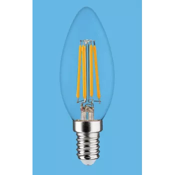SYNERGY21 LED Retrofit E14 Kerze klar 4-5W Warmweiß dimmbar