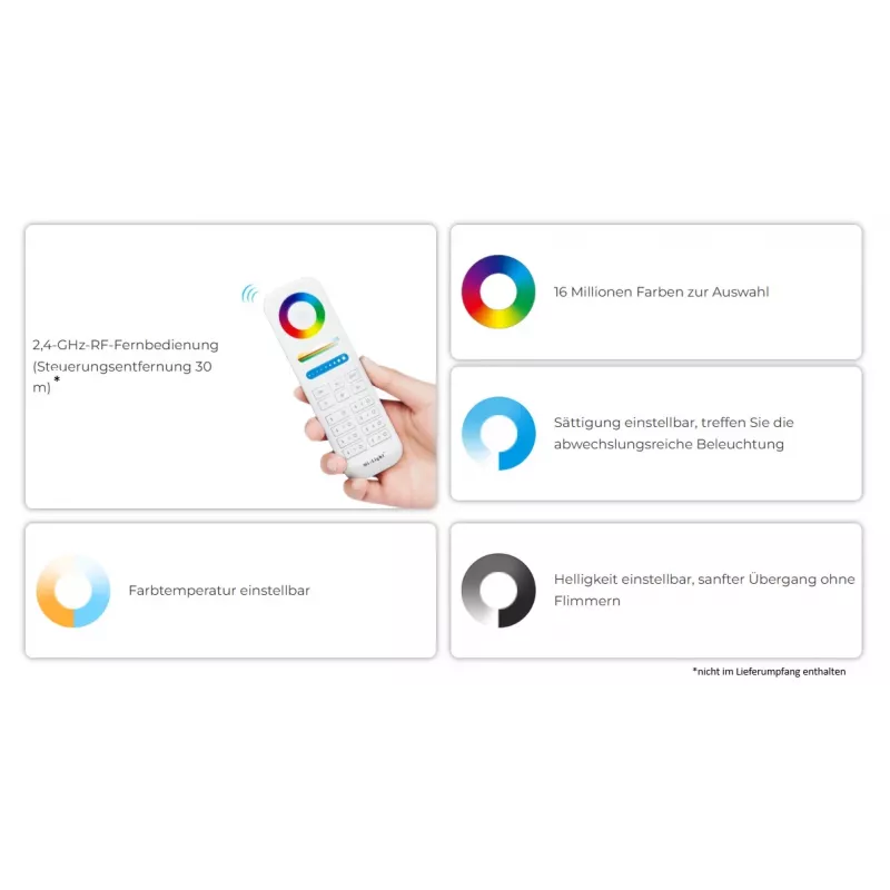 MIBOXER FUT112 LED Retrofit GU5.3/MR16 6W RGB-CCT 2,4GHz Smooth Dim Smart Spotlight Bulb