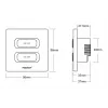 MIBOXER ESW2B 2-Gang Smart Switch LED-Fernbedienung mit WiFi und 2,4 GHz Bewegungssensor und Dimmer