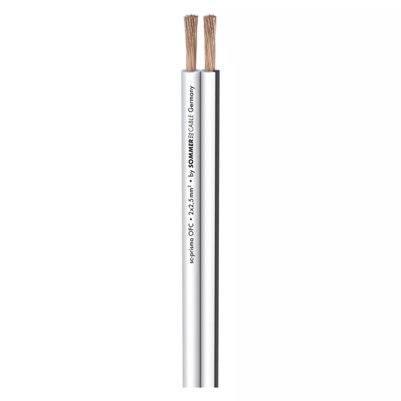 Sommer Cable SC-Prisma Lautsprecherkabel, 2 x 2,50 mm², PVC 9,1 x 4,3 mm, weiß (401-0250-WS)