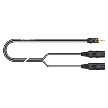 Sommer Cable SC-Onyx 2025 MKII Stereo-Splitkabel, 2 x 1 x 0,25 mm², 3,5-mm-Stereo-Miniklinkenstecker auf 2x XLR-Stecker 3-pol., HICON, schwarz, 2,5 m (ON9V-0250-SW)