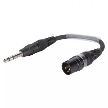 Sommer Cable Adapterkabel, 6,3-mm-Stereoklinkenstecker auf XLR-Stecker 3-pol., schwarz, 0,15 m (SGFDU0015-SW)
