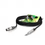 Sommer Cable Stage 22 Highflex Mikrofonkabel, 2 x 0,22 mm², XLR-Buchse 3-pol. auf 6,3-mm-Monoklinkenstecker, NEUTRIK, schwarz, 2,5 m (SG79-0250-SW)