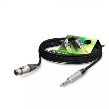 Sommer Cable Stage 22 Highflex Mikrofonkabel, 2 x 0,22 mm², XLR-Buchse 3-pol. auf 6,3-mm-Monoklinkenstecker, NEUTRIK, schwarz, 5 m (SG79-0500-SW)
