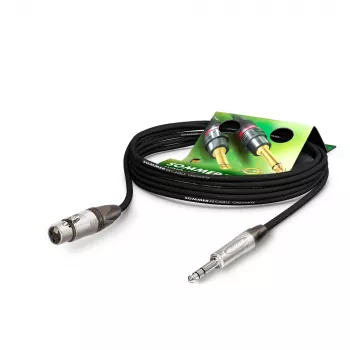 Sommer Cable Stage 22 Highflex Mikrofonkabel, 2 x 0,22 mm², XLR-Buchse 3-pol. auf 6,3-mm-Stereoklinkenstecker, NEUTRIK, schwarz, 5 m (SGN5-0500-SW)