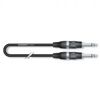 Sommer Cable Tricone MKII Instrumentenkabel, 1 x 0,22 mm², 6,3-mm-Monoklinkenstecker auf 6,3-mm-Monoklinkenstecker, HICON, schwarz, 3 m (TRWT-0300-SW)