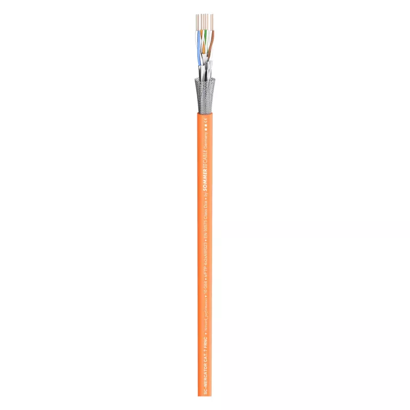 Sommer Cable SC-Mercator CAT.7 S/FTP Netzwerkinstallationskabel 8x Innenleiter 4x2² FRNC - Orange