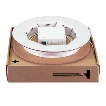 LogiLink FB2LC40 FTTH-Abschlussbox mit 40m Dropkabel, 1x LC/APC, Weiß