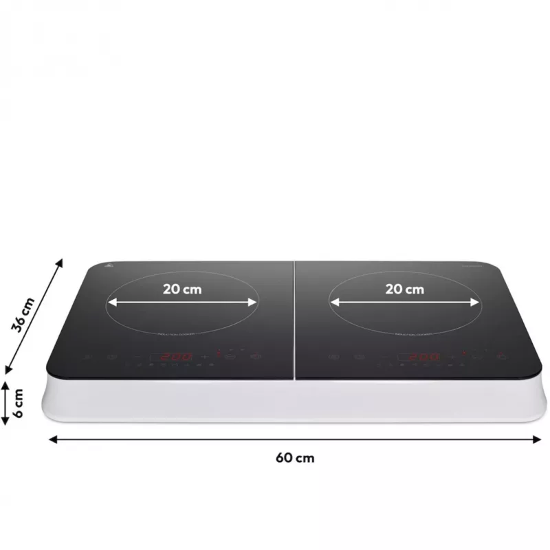 MEDION LIFE Doppel-Induktionskochfeld MD18493 (Schwarz, 3500 Watt, 2x 20 cm)