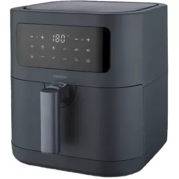 MEDION Life MD 11740 E40 XL Heißluftfritteuse, Grau, 2150 W, 5,2 L Korb