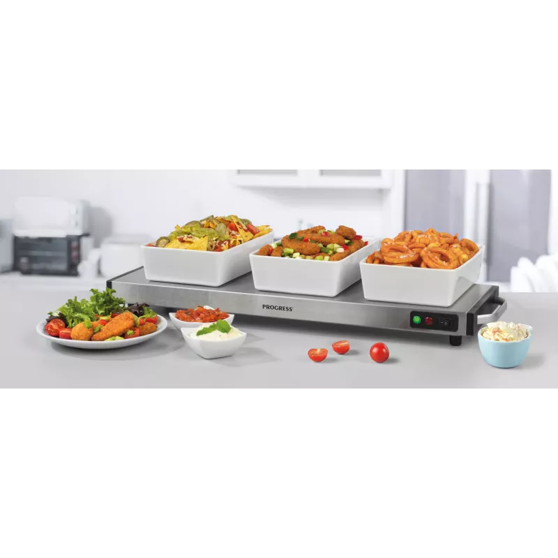 Progress EK2610PVDE kabellose Warmhalteplatte, 1200 W, 60 x 20 cm