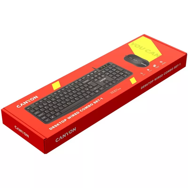 CANYON SET-1 EN Kabelgebundenes Tastatur- und Maus-Set Schwarz