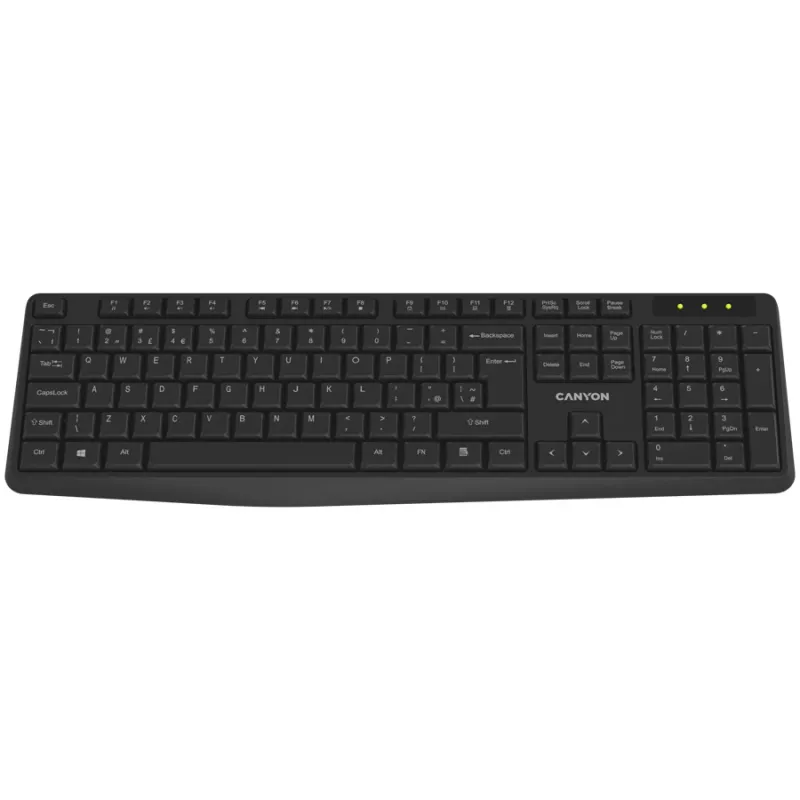 CANYON Tastatur KB-W01 Wireless Schwarz