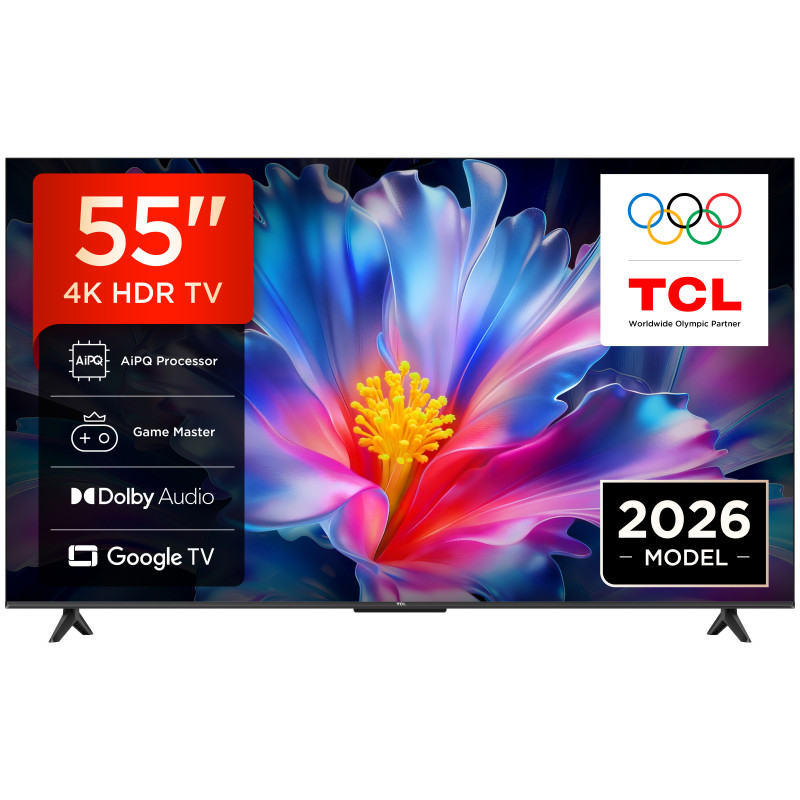 TCL 55P6L 55-Zoll 4K UHD LED Smart TV mit Android TV, HDR10, HLG, Dolby Audio, Wi-Fi, Bluetooth