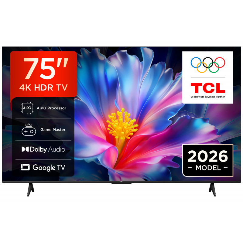 TCL 75P6L 75-Zoll 4K UHD LED Smart TV mit Android TV und Google Assistant