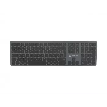 NATEC NKL-1976 Dolphin FR Wireless Bluetooth 5.0 + 2,4 GHz X-Scissors Aluminium Slim Keyboard - French AZERTY Layout - Space Grey