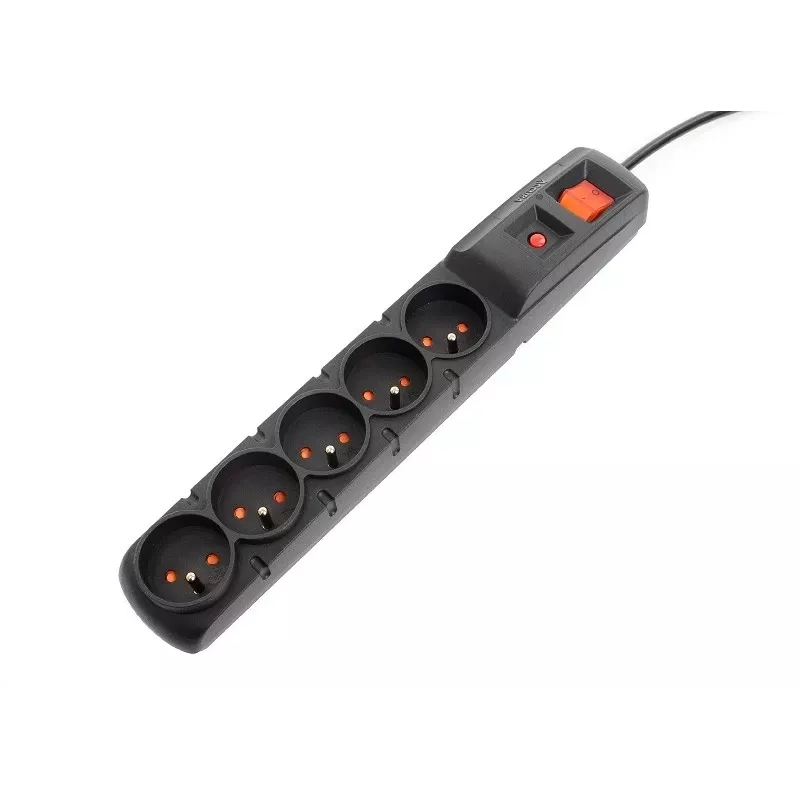 Accura Premium Crown Überspannungsschutz Steckdosenleiste 5 Steckdosen 3,0 m Schwarz