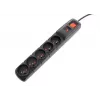 Accura Premium Crown Überspannungsschutz 5 Steckdosen 5,0 m Schwarz