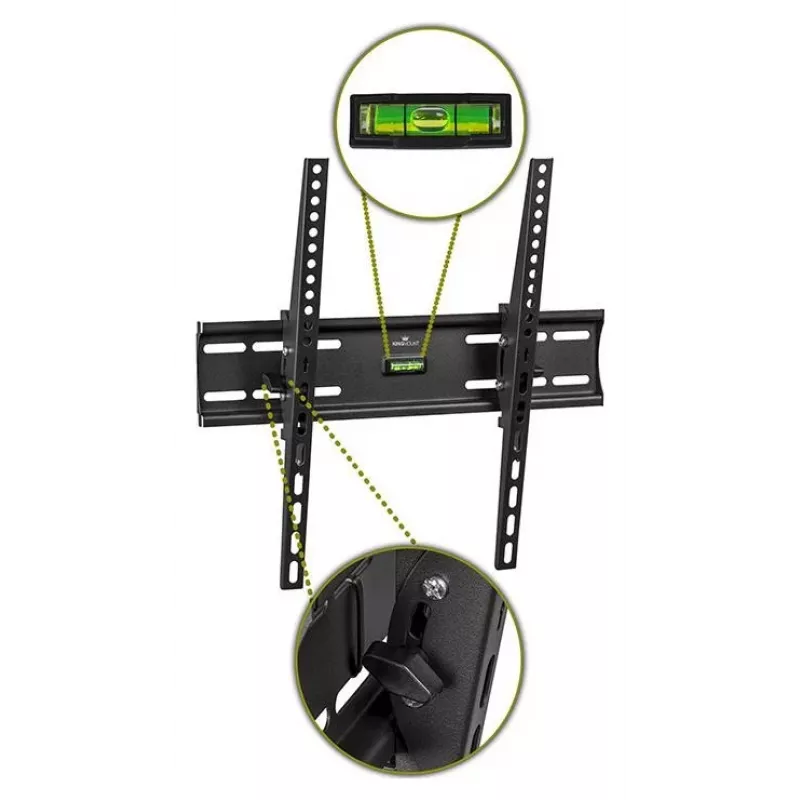 KINGMOUNT KG-1004 neigbare TV-Wandhalterung für Bildschirme von 23-65 Zoll, VESA 100x100 bis 400x400, bis 45 kg