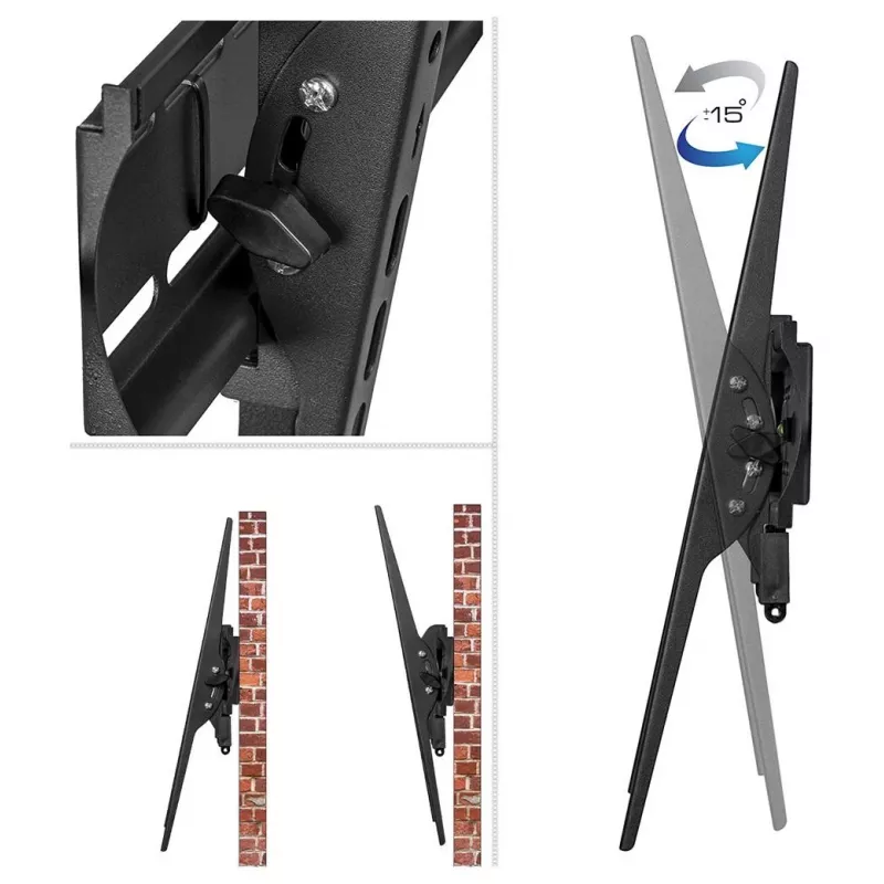KINGMOUNT KG-1004 neigbare TV-Wandhalterung für Bildschirme von 23-65 Zoll, VESA 100x100 bis 400x400, bis 45 kg