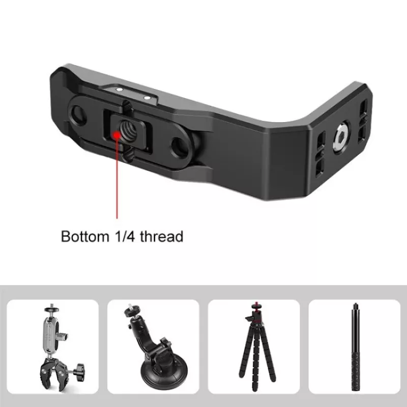 PULUZ Adapter Mount Bracket Horizontal Vertical mit 1/4 Zoll Schraube und GoPro-System für Insta360 X4 / Insta360 X5 / PU982B
