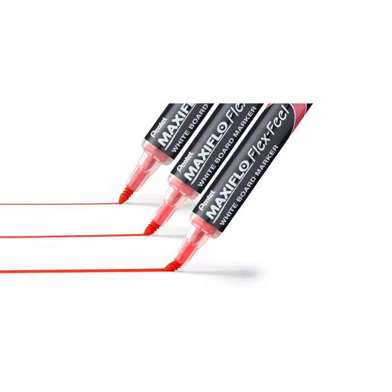 Pentel Maxiflo Flex-Feel Whiteboard Marker Set, gemischte Farben, 2,0 - 5,0 mm, 4 Stück