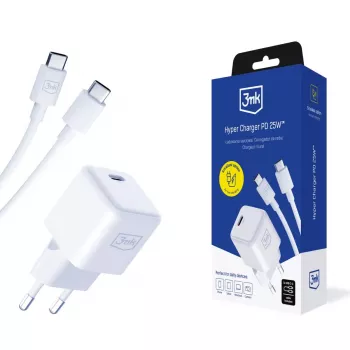 3MK Hyper Charger PD 25W + 1x USB-C auf USB-C Kabel