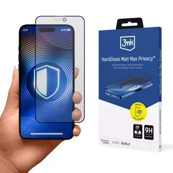 3MK HardGlass Matt Max Privacy Screen Protector für Apple iPhone 15/16