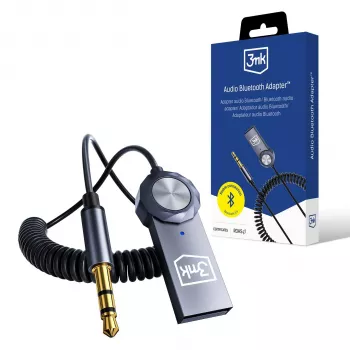 3mk Audio Bluetooth Adapter - Bluetooth 5.0 Empfänger mit 3,5 mm AUX, USB-C, 10 h Akku, Schwarz