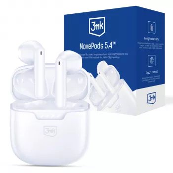 3MK PROTECTION 3mk Movepods 5.4 True Wireless Stereo Earbuds mit Bluetooth 5.3, ENC, IPX4, bis zu 35h Akku, USB-C